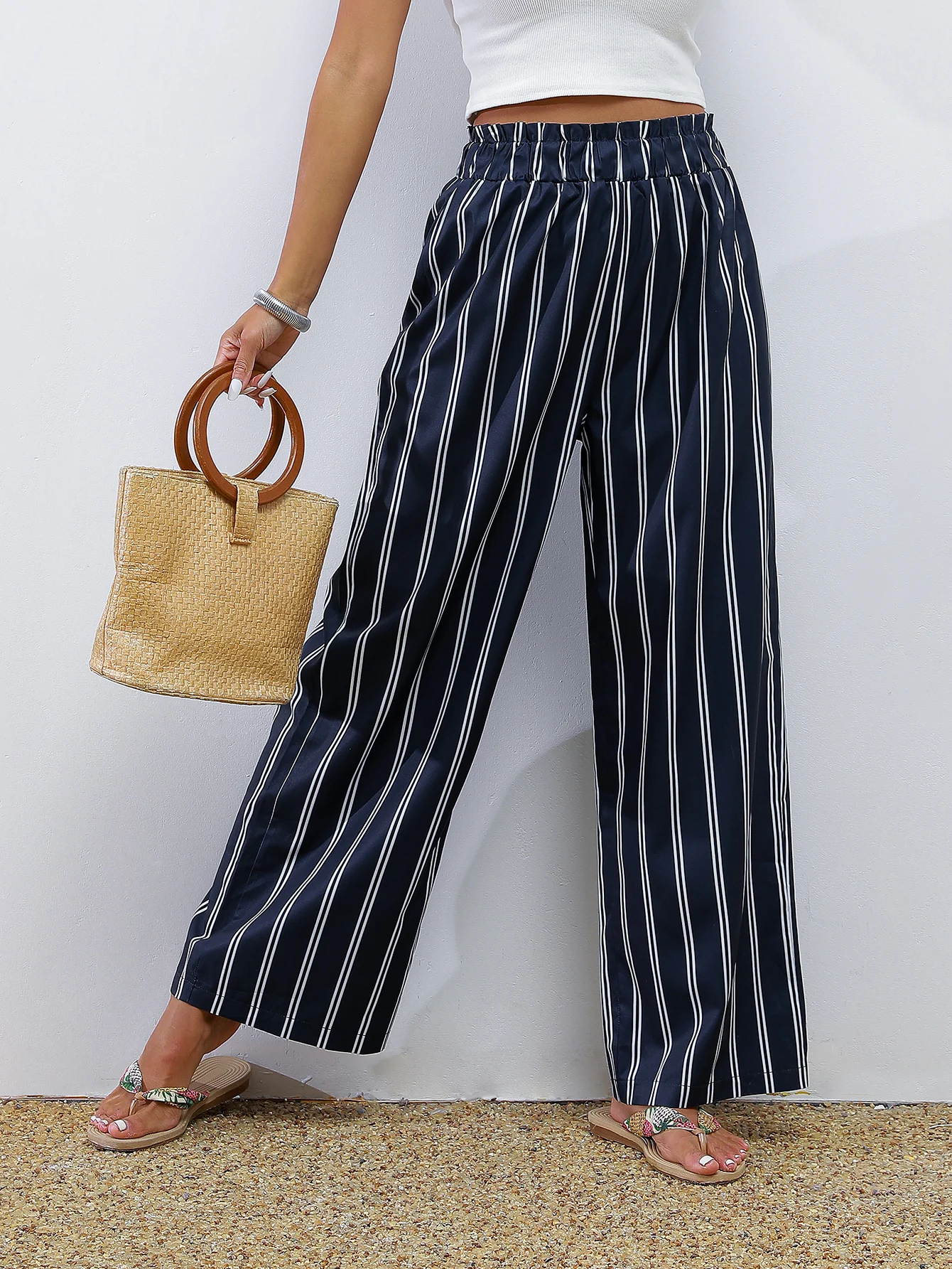 Womens Trousers Digital Printing fashion Elegant Casual japanese style European and American Korean Style