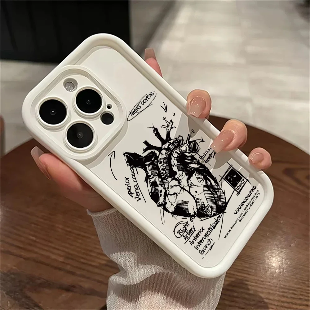 Creative Cardiovascular model Heart Medical Phone Case For iPhone 17 15 Pro Max 11 12 13 14 16 Pro XR 7 8 Plus Anti-drop Cover