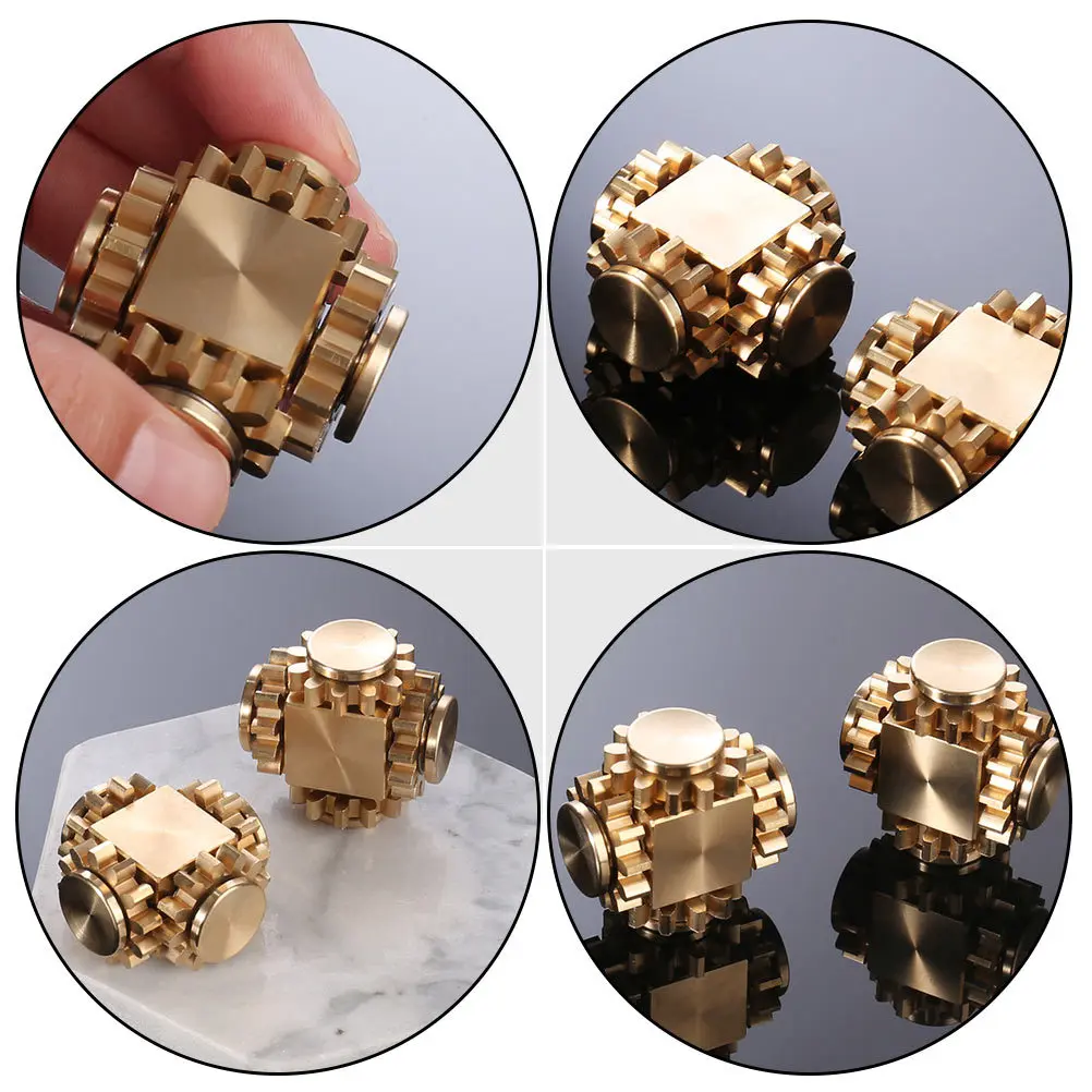 1 قطعة النحاس مكعب والعتاد الدوران البسيطة الضغط اللعب للأطفال الكبار المحمولة الإصبع متعة الإجهاد الإغاثة النحاس الدوران