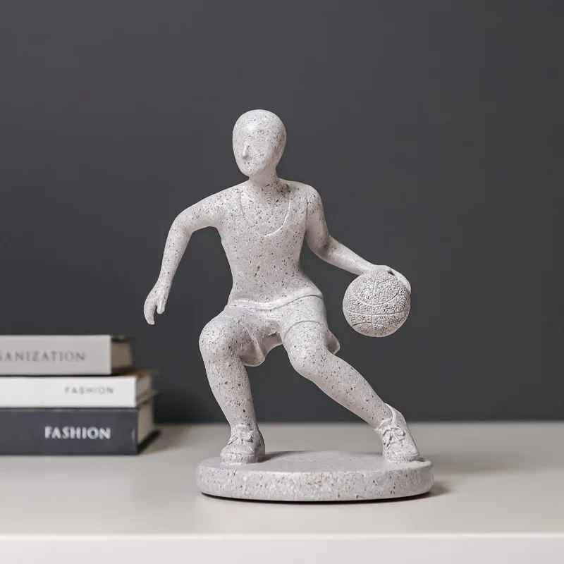 Creative Abstract Sports Figure Tabletop Decoration Play Football Basketball Play Skateboard  Gifts  Luxury Home Decor