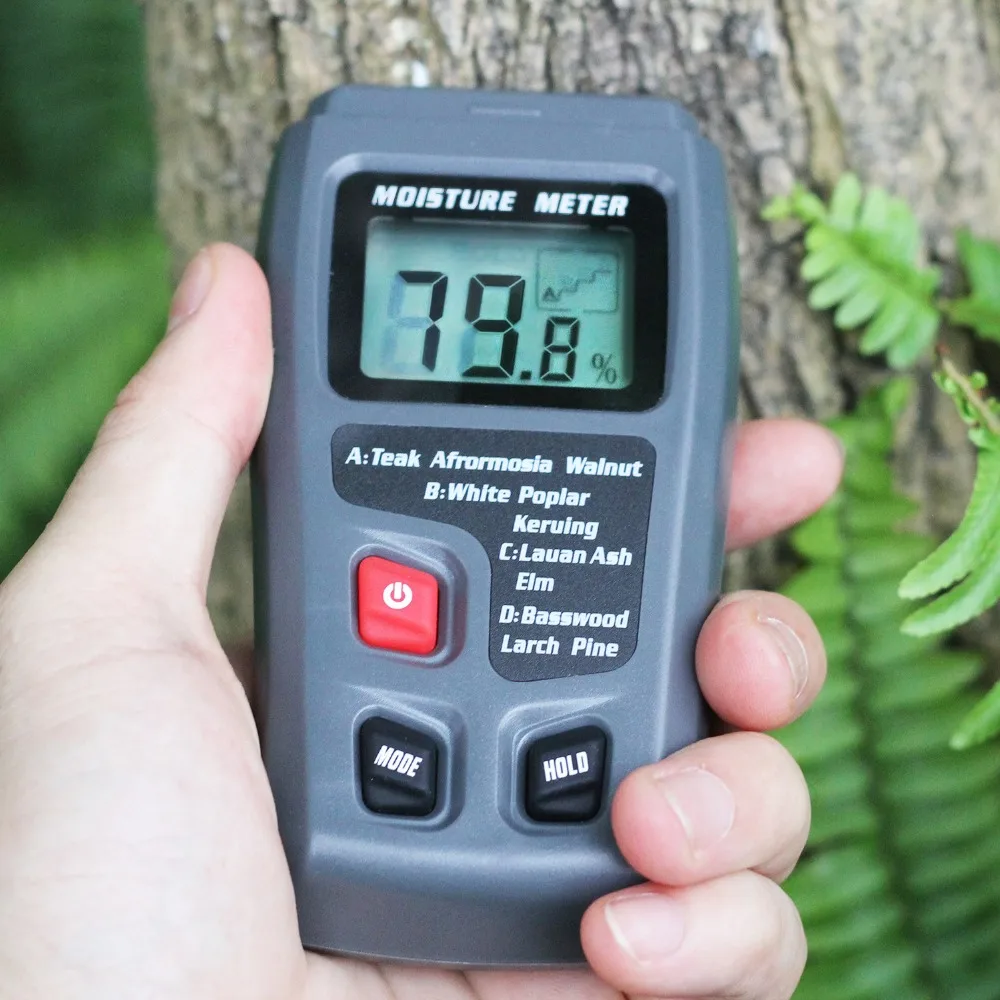 BSIDE Digital Wood Moisture Meter EMT01 Professional 0~99.9% Timber Hygrometer Portable Tool LCD Display Timber Damp Detector