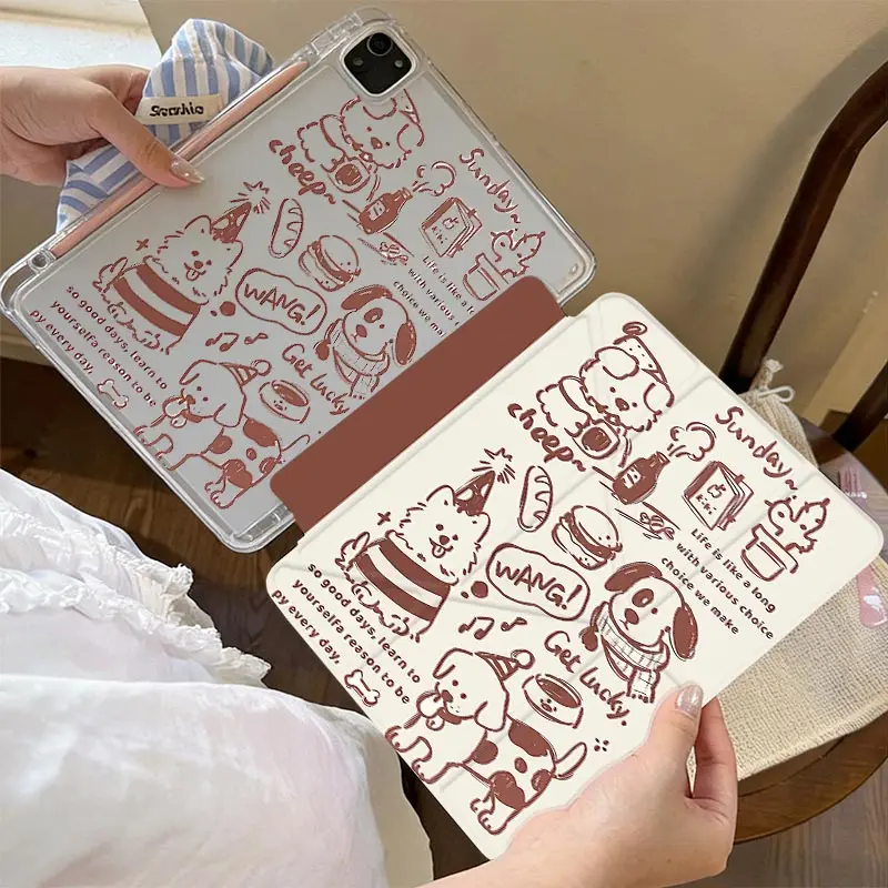 3+Y Fold Clear Acrylic Shell For iPad A16 2025 11th Air11/13inch IPad Mini6 8.3 Pro 11 2024 iPad10.2 7/8/9th 4/5th 10.9