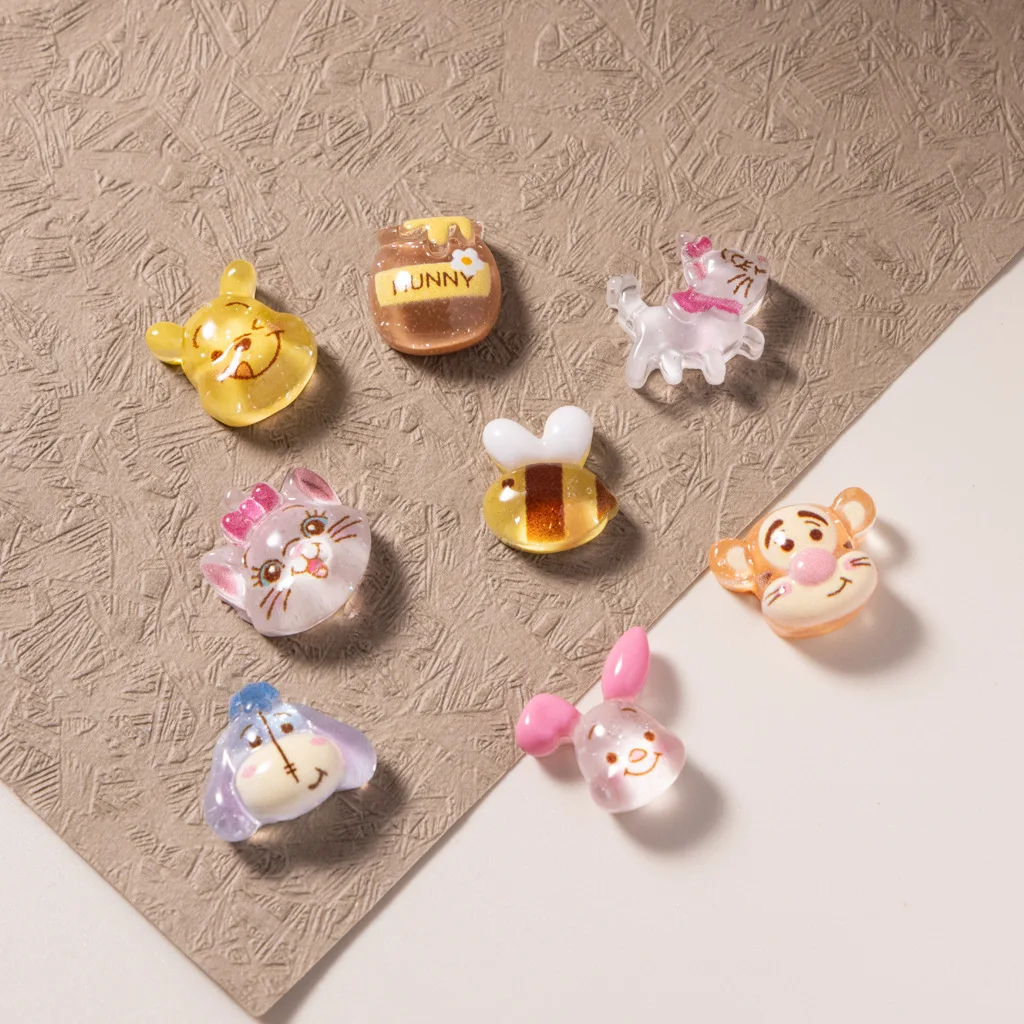 16pcs resin Winnie the Pooh, bee, cat Marie nail charms, Nail Decor DIY Accessories， Nail Decoration Supplie view 3