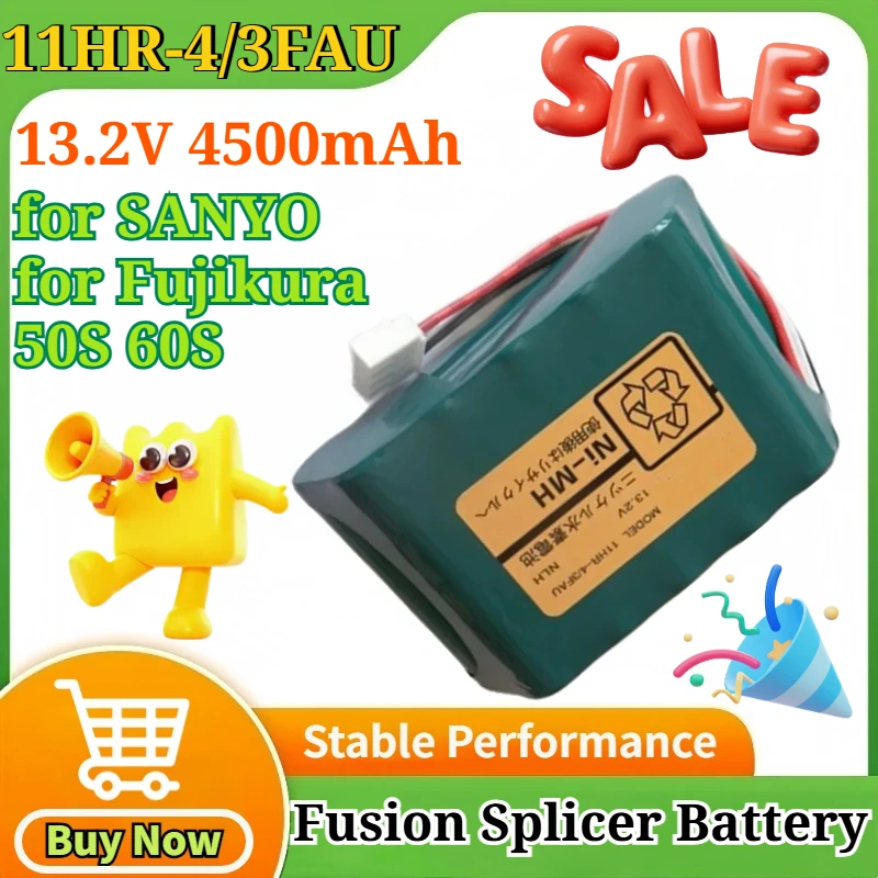 

New 11HR-4/3FAU 13.2V 4500mAh Rechargeable NI-MH Battery Pack for SANYO for Fujikura 50S 60S Fusion Splicer Battery High Quality