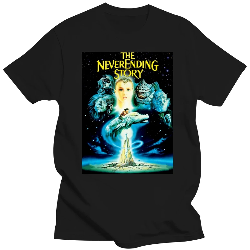 The Neverending Story Movie Poster MenFunny Tshirts Harajuku Top T Shirt 3D Print T Shirts 100% Cotton T-Shirt Black Top