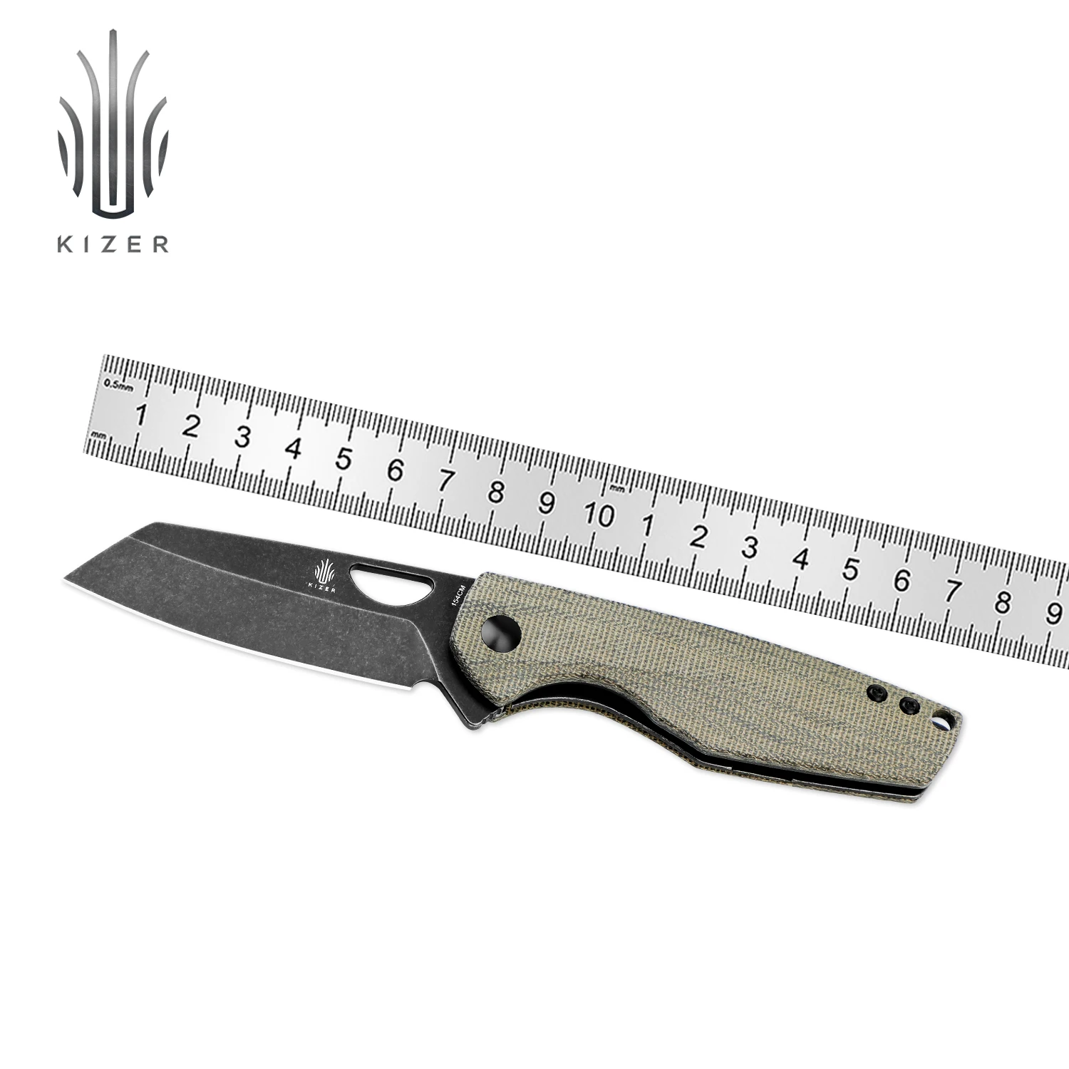 

Kizer Knife Tactical Sparrow V3628C2 2023 New Micarta Handle with 154CM Steel Multifunctional EDC Camping Knife