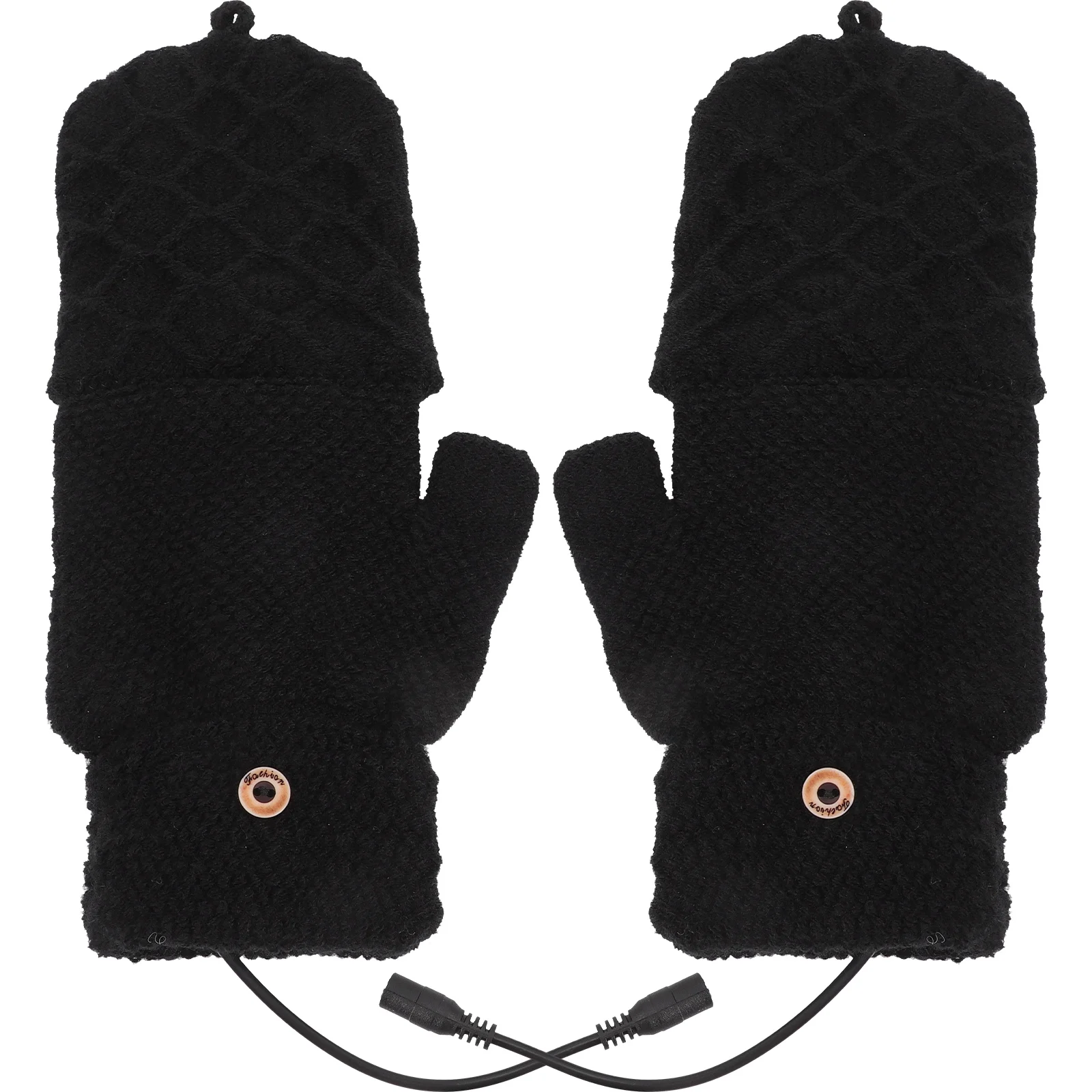 

Heated Fingerless Gloves Thermal for Riding Winter Outdoor Mitts Fingers Warm Running Office