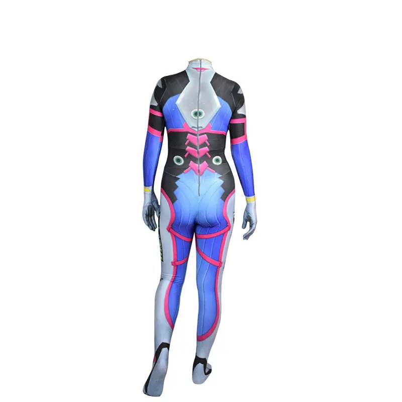D.Va Cosplay Costume OW Game Girls Woman Female Zentai Catsuits DVA Classic Skin Superhero Halloween Bodysuit Adults Kids