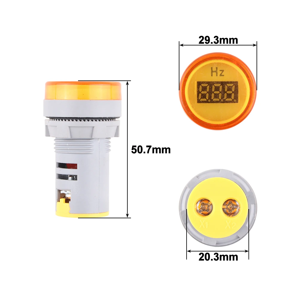 0-99Hz ดิจิตอลจอแสดงผลไฟฟ้า Hertz เมตรความถี่ไฟแสดงสถานะ AC สีแดง Combo Tester สีเขียวสีขาวสีเหลือง