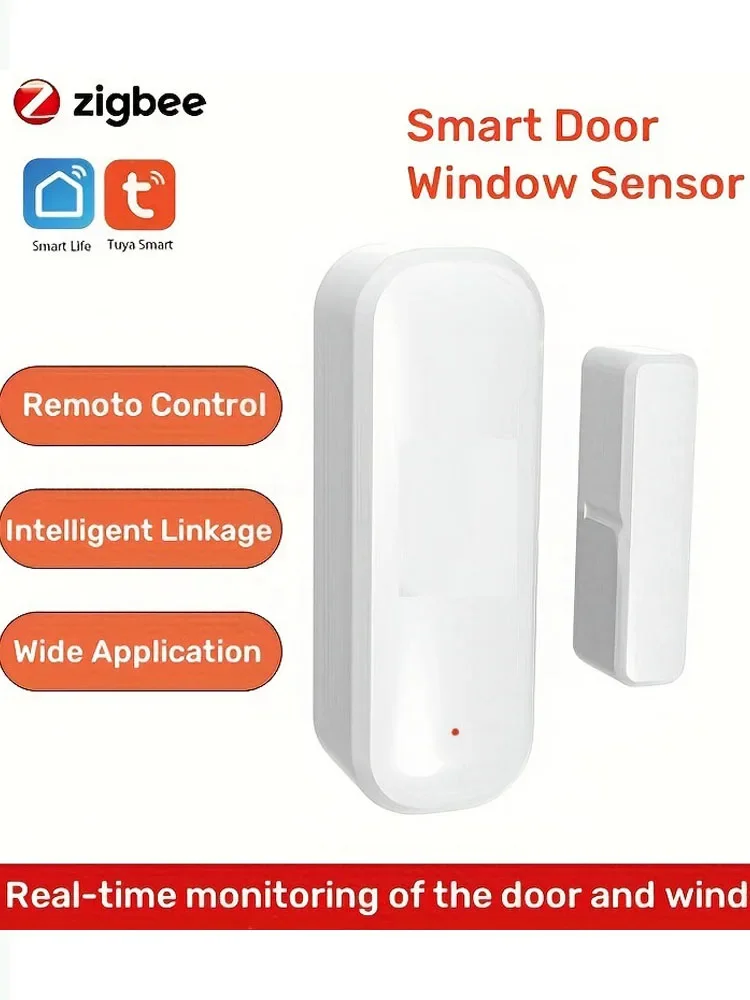 Tuya Zigbee مستشعر نافذة الباب الذكي إنذار أمان المنزل كاشف الاتصال المغناطيسي اللاسلكي مراقب عن بعد لـ Alexa Google Home