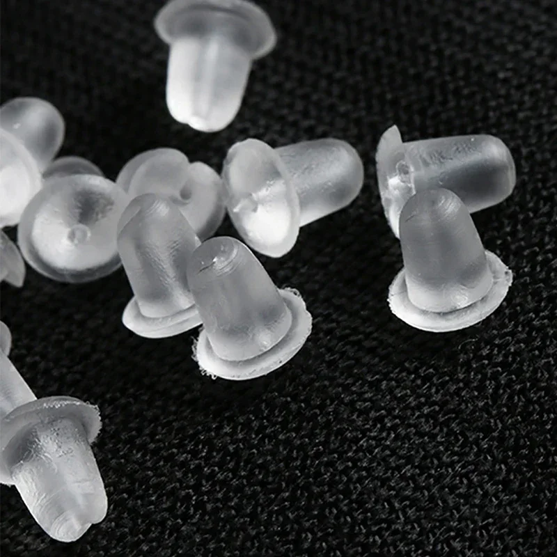 /lot Ear Ring Plugs Soft Silicone Rubber Anti-off Earring Stoppers Body For Making Jewelry Findings Accessories