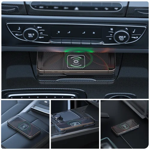 Imagen 2 del producto Nuevo cargador inalámbrico para coche, evitando lentes convexas, detección rápida, almohadilla de silicona antideslizante, Apple 15 14 13, Huawei,Samsung S24 S23,Xiaomi