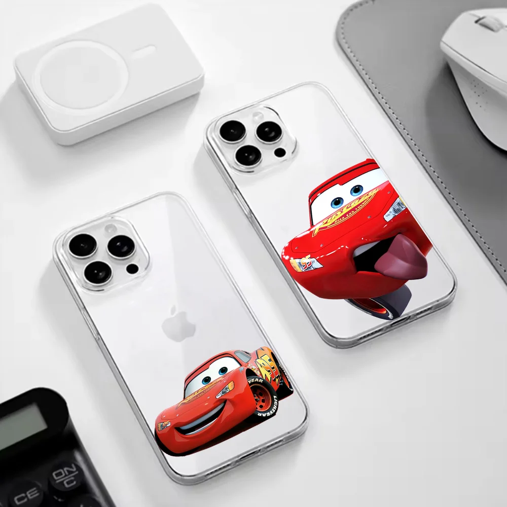

Чехол для телефона Cars L-Lightning M-McQueen для Iphone 16 15 11 13 14 Pro Max 7 8 Plus X Xr Xs Max Se2020 12 mini, прозрачный чехол