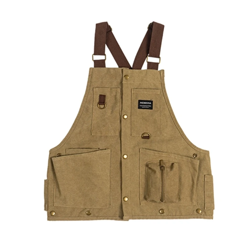 Y1UB Multifunctional Working Apron Outdoor Camping Apron Vest Chef Apron Vest Cooking Apron Vest with Multi Pocket Apron Vest