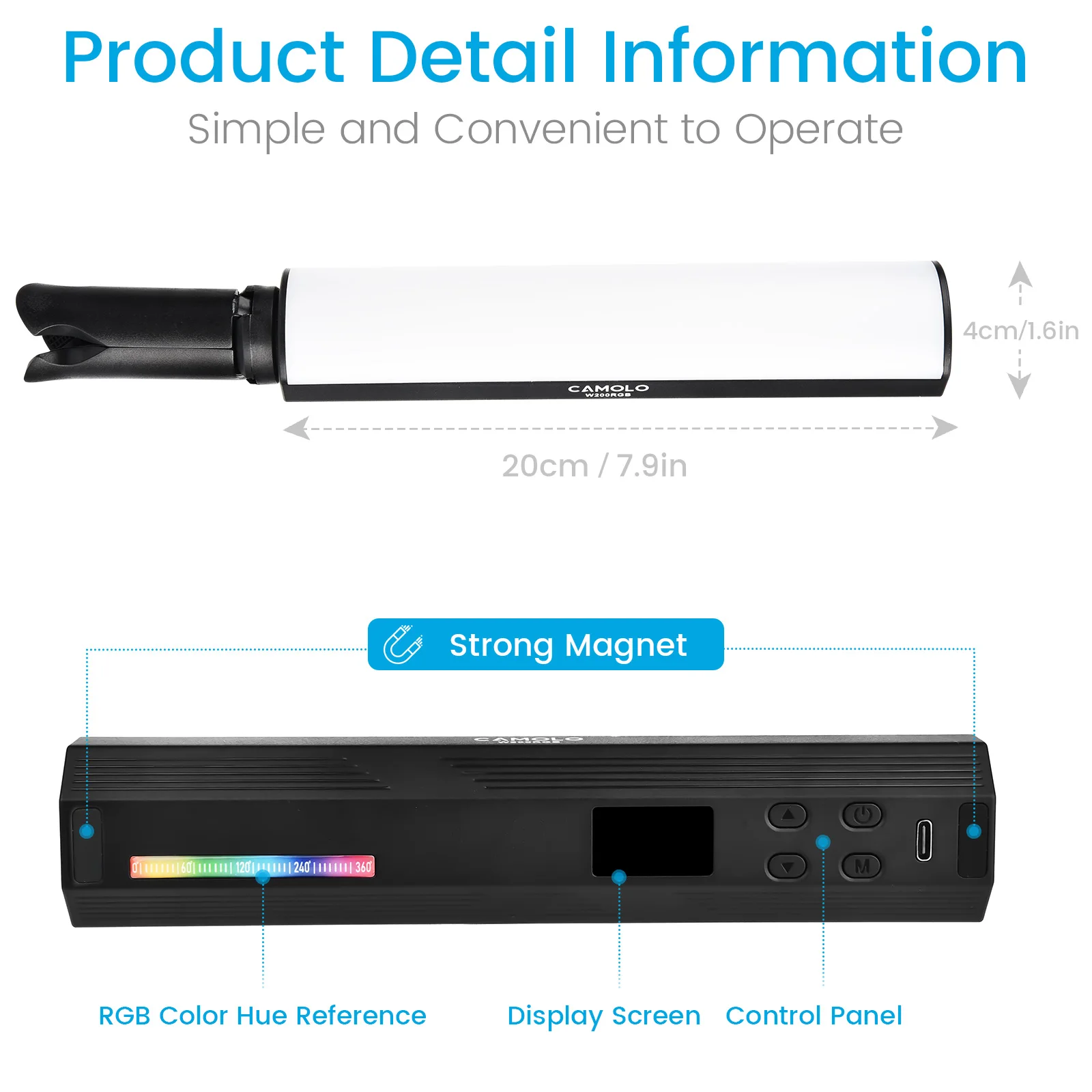 Handheld Rgb Kleurrijke Stok Licht 95+ 2500-9000K Dimbare Magnetische Aantrekkingskracht Handheld Led Licht Fotografie studio Lamp
