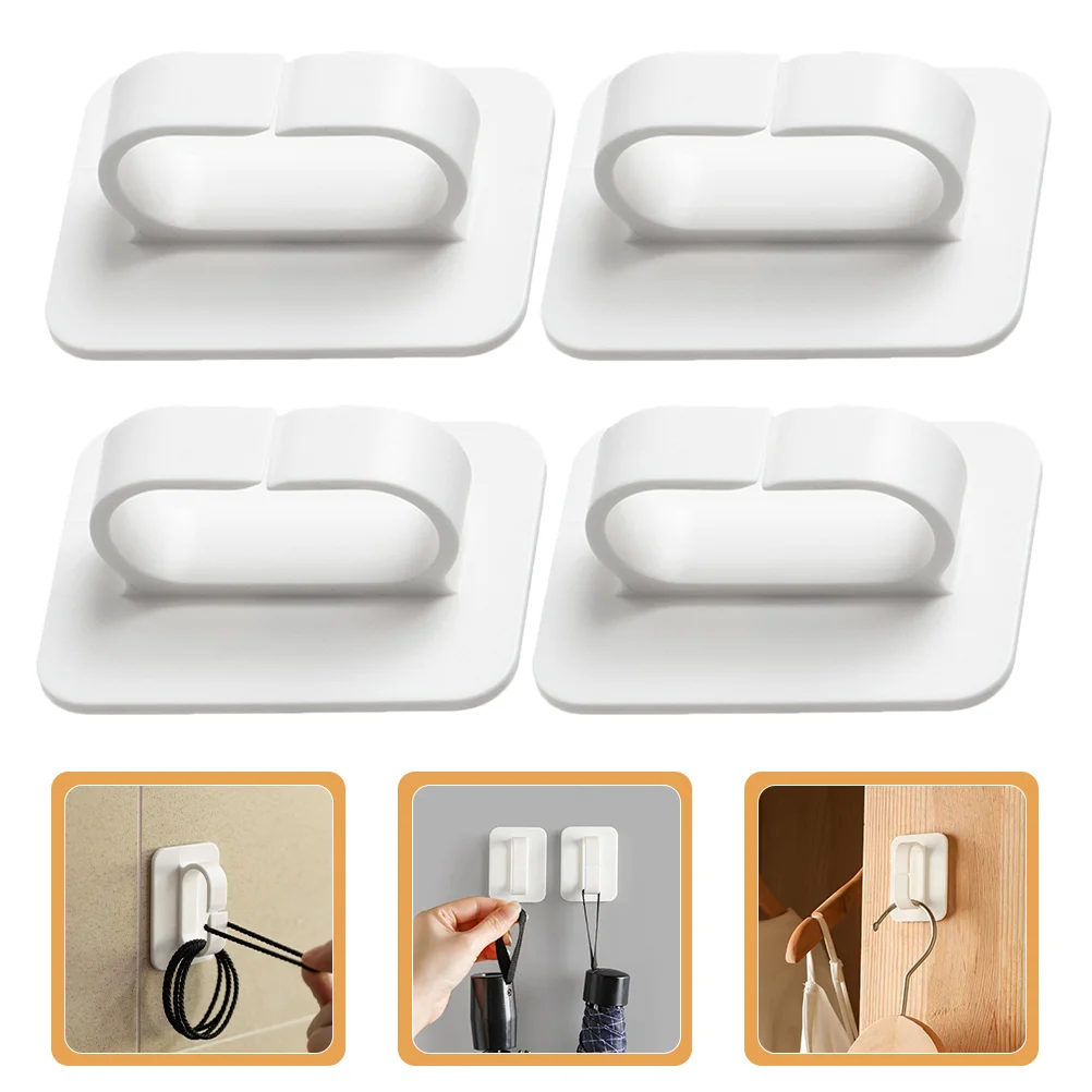 4 Pcs Ring Opening Hook Multi-functional Hooks Bathroom Wall Outdoor Adhesive Towel Racks Sticky Key for Heavy Removable Holder