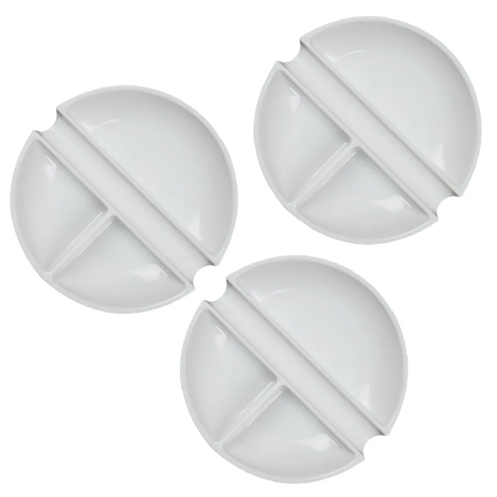 3Pcs Ergonomic Plastic Palette Set Washable Lightweight Color Mixing Trays for Artists Students Painting Art Projects