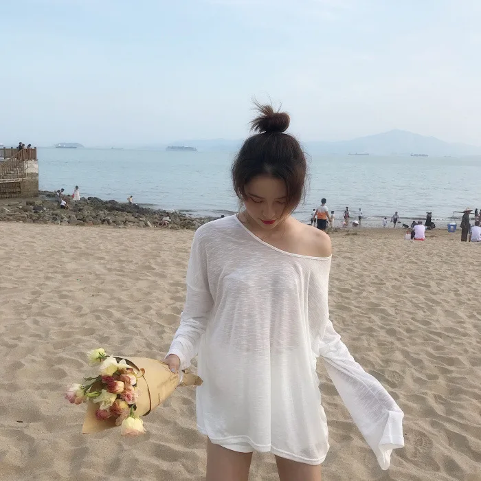 2025 신상 여성 쉬폰 비치 커버업 숄 여름 얇은 스카프 롱 보헤미안 시스루 수영복 랩 리조트 우아한 자외선 차단