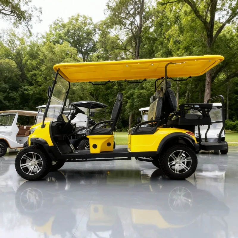 

Оптовая продажа от производителя ODM, новейший дизайн, усовершенствованные литиевые/свинцово-кислотные батареи 60 В/72 В, 4000/5000 Вт, 2/4/6-местная электрическая тележка для гольфа