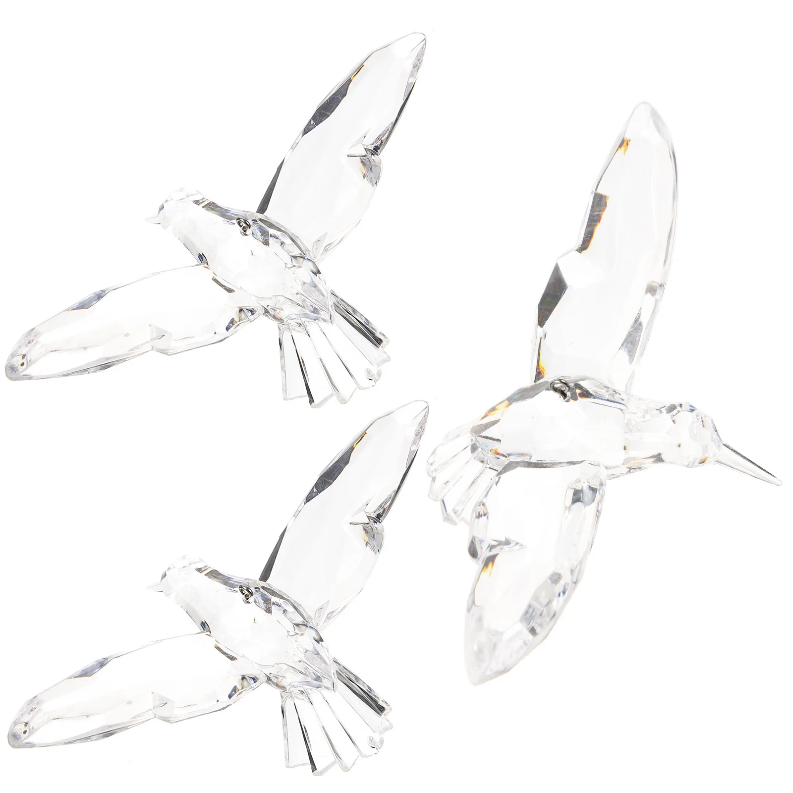 

3Pcs Transparent Flying Birds Ornament Acrylic Ceiling Hanging Decoration Wedding Party Home Ceiling Pendant Acrylic Bird Statue