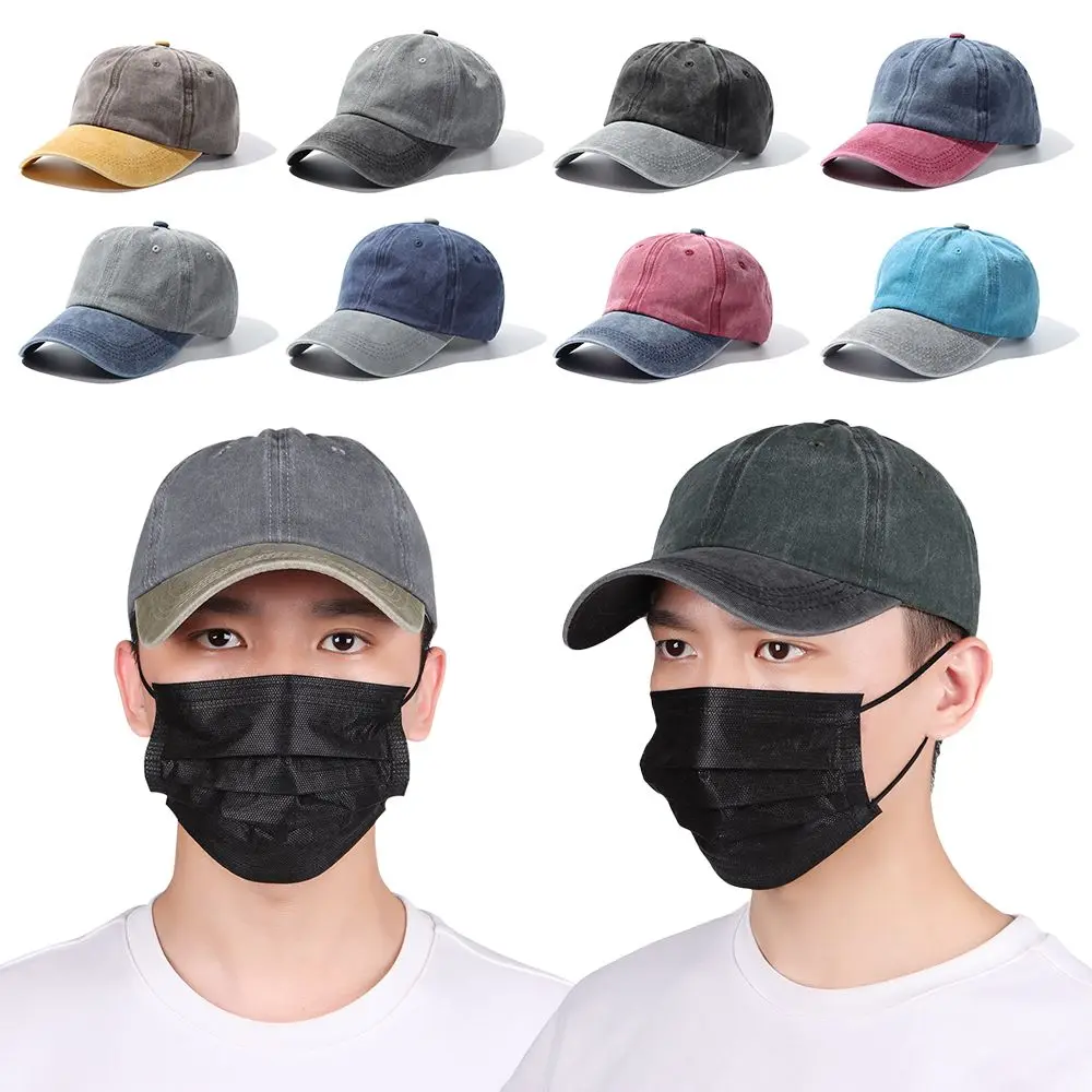 Fashion Distressed Faded Caps Adjustable Baseball Hats WASHED DENIM Cap Outdoor Sports Sunscreen Hats Men Women SunHats