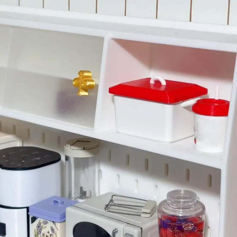 1 peça de miniatura de casa de bonecas 1/12, modelo de caixa de panqueca com tampa, acessórios de cozinha para decoração de casa de bonecas, brinquedo