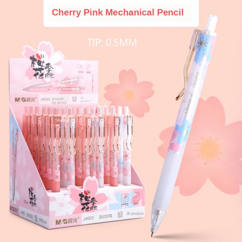 M&G 0.5mm Lovely Sakura Automatic Pencil Kawaii Plastic Mechanical Pencils For Kids Gifts Student Supplies Stationery