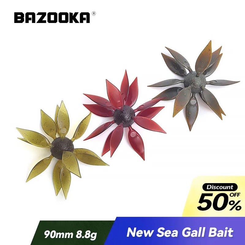 BAZOOKA 8.8g/90mm Fishing Lure Swimbait Carp Bass Pike Flat fish sea urchin Baits Silicone Soft Shad Wobblers JIG Worm