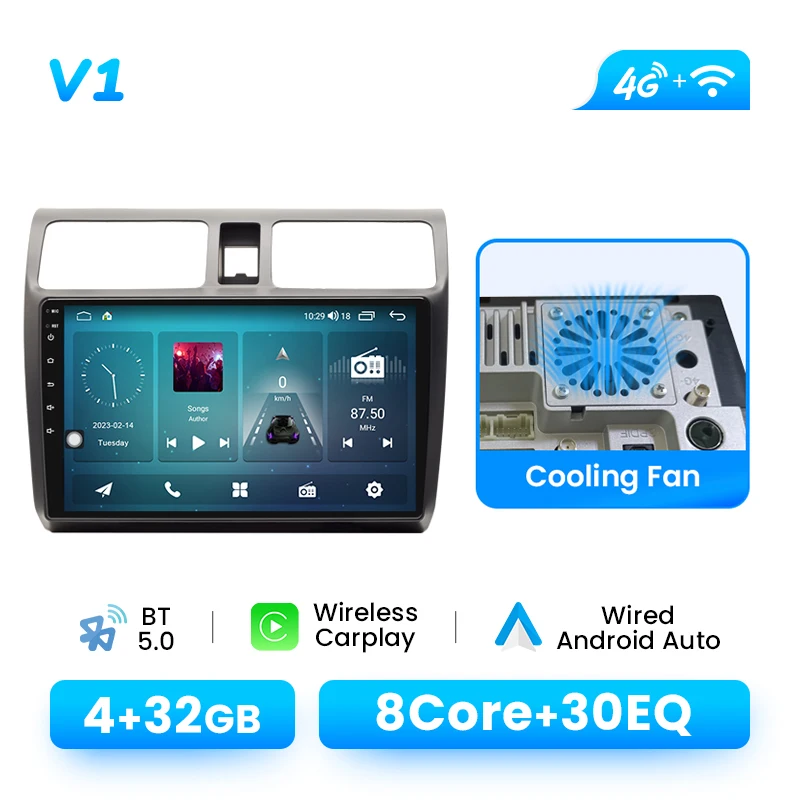 Auto Multimedia Speler Voor Suzuki Swift 2003-2010 Android 14 Radio Draadloze Carplay GPS Navigatie DSP IPS AI Voice RDS 4G Wifi