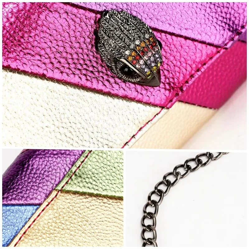 Women Mobile Phone Bag Eagle Head Colorful Rainbow Wallet Ladies Casual Crossbody Bag Mini Shoulder Bags Purse High Quality