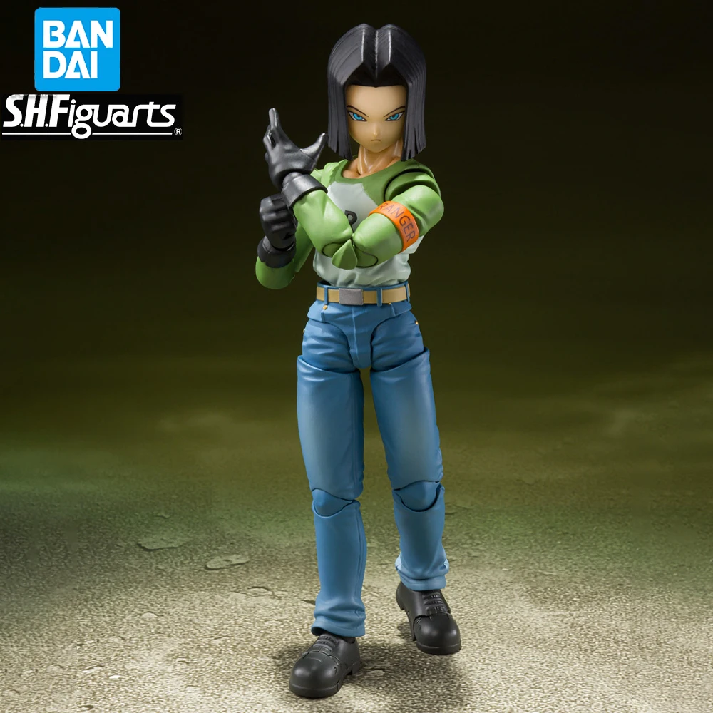 

Женская Оригинальная фигурка Bandai shфигурка Драконий жемчуг Android 17 универсальная Сага выживания экшн-фигурка аниме модель кукла подарок