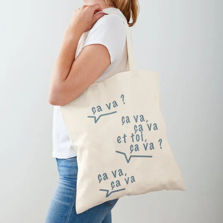 

Ca va, a va  Tote Bag Shopper handbag cute tote bag Canvas shoulder bag hand bags