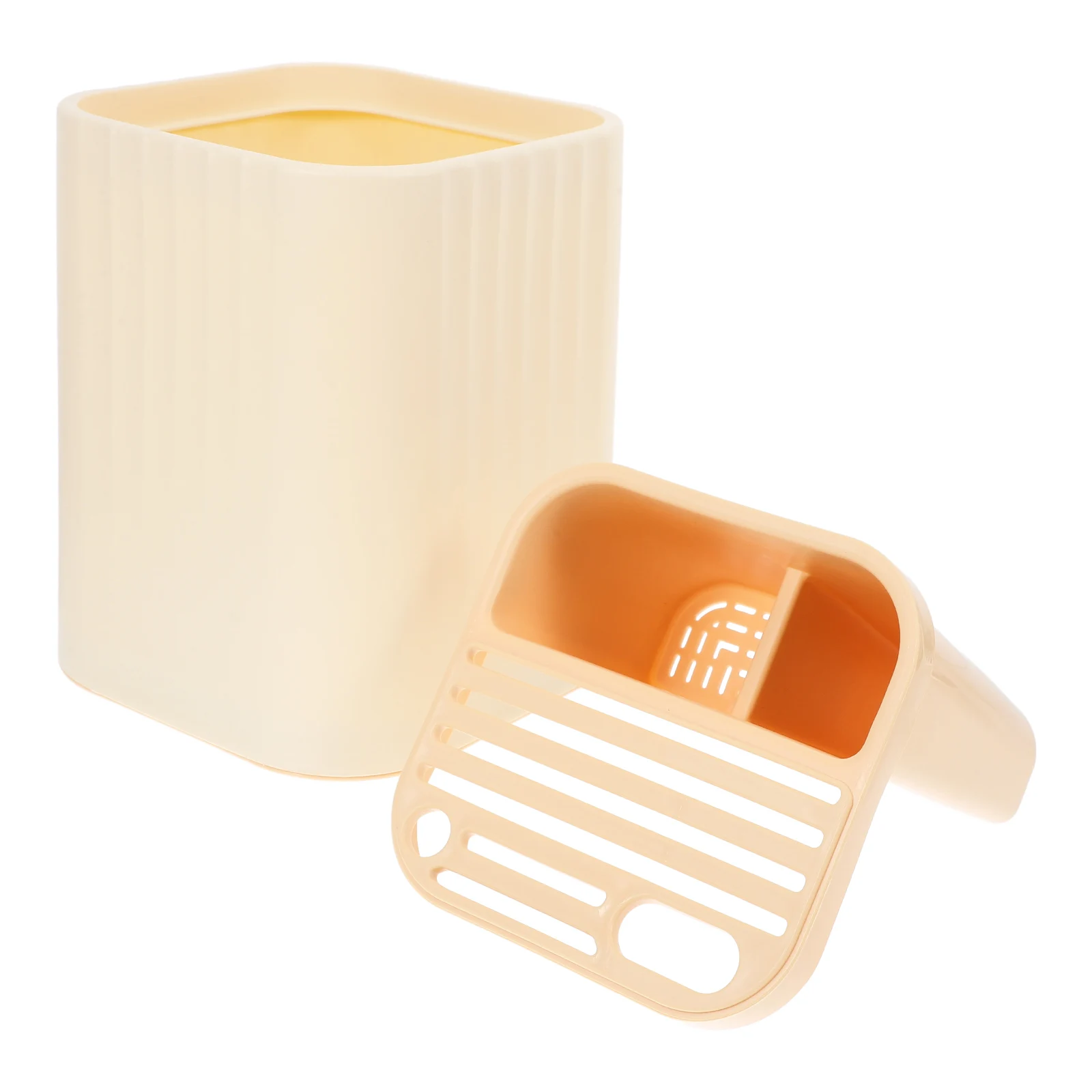 

Rotating Utensil Holder 360 Degree Rotatable Beige Kitchen Rack Organizer Multifunctional Storage Easy Clean