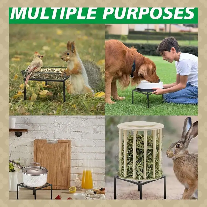 

AB45 2 PCS Metal Stand For Chicken Feeder Waterer, Stand Holder With 4 Legs, Supports Rack For Buckets Barrels Square Easy To Us