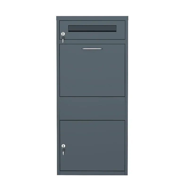 Metal Mailbox Outdoor Standing Secure Smart Mailbox Waterproof Parcel Drop and Delivery Box with Lock Anti-theft Property