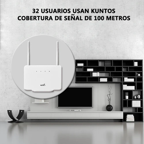 Imagen 2 del producto Enrutador WiFi, enrutador 4G de 300Mbps, módem inalámbrico, antena externa con ranura para tarjeta Sim, conexión de Internet con enchufe europeo