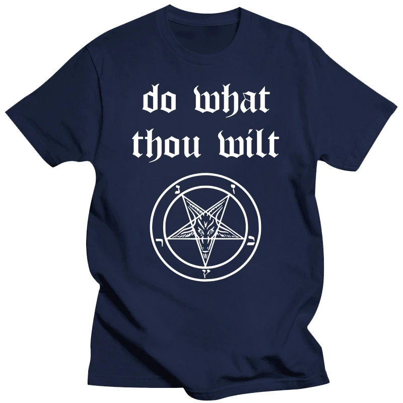 Do What Thou Wilt Satanic Pentagram T-Shirt Man Print T-Shirt Hipster Top Tee Printed T Shirt 2018 Fashion Brand Plus Size