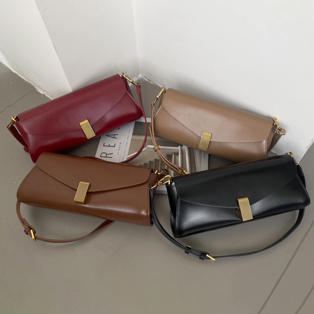 LOUIS LEVANE Split Leather Luxury Commuter Underarm Bags For Girls Single Shoulder Fashion Luxury Shoulder Bags Women