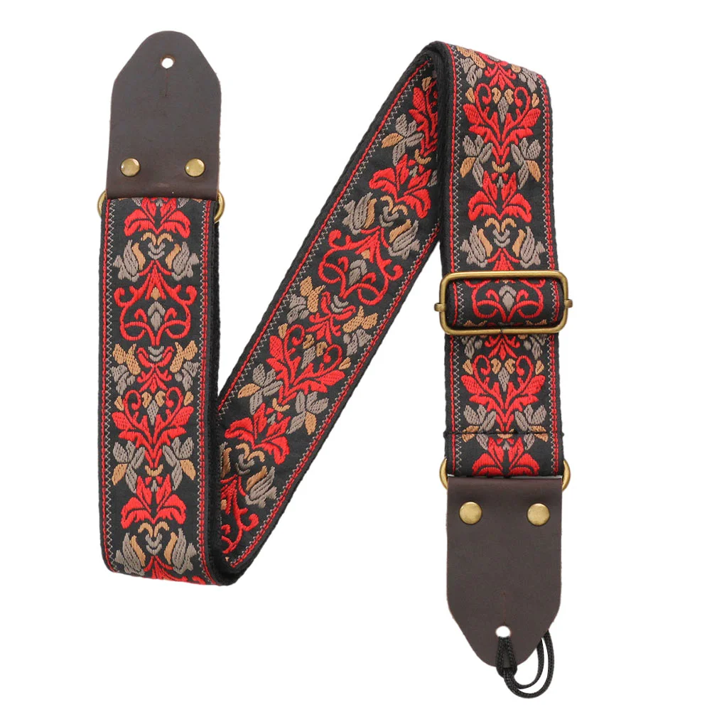 

Guitar Strap Practical Creative Belt to Weave Small Width Embroidered Decor Nylon Skin Bass Shoulder