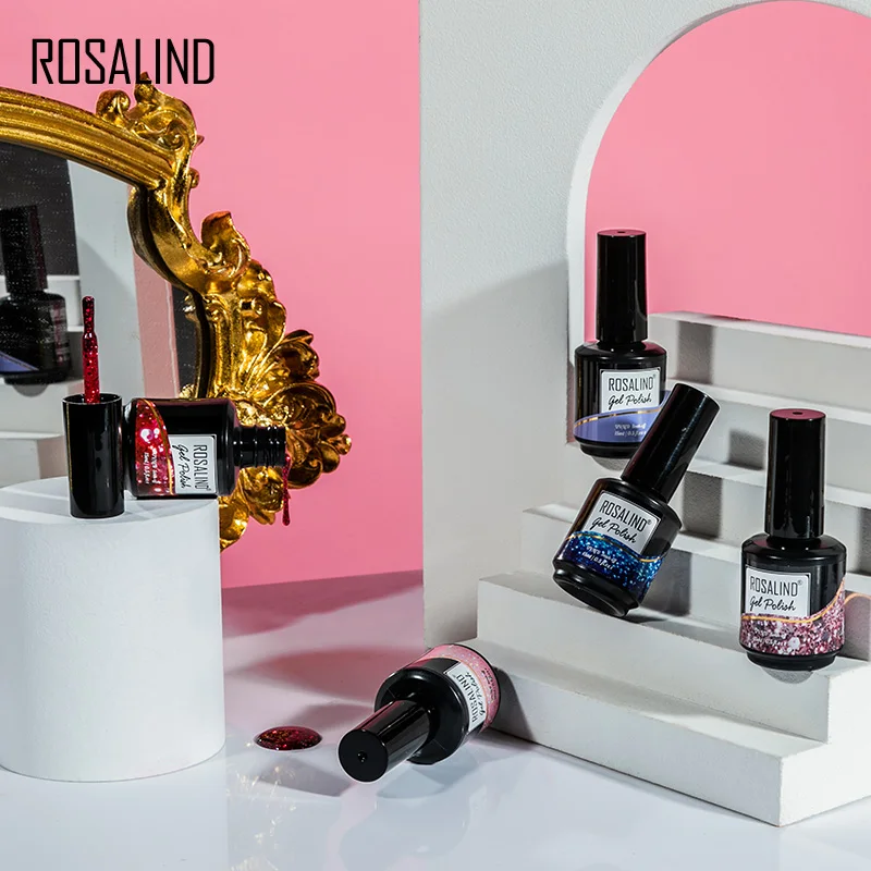 ROSALIND 15Ml สีเจลทาเล็บ Flavorless Pure สี Need Base Top Coat กึ่งถาวร UV เจล Varnis Hybrid สำหรับเล็บเล็บเจล