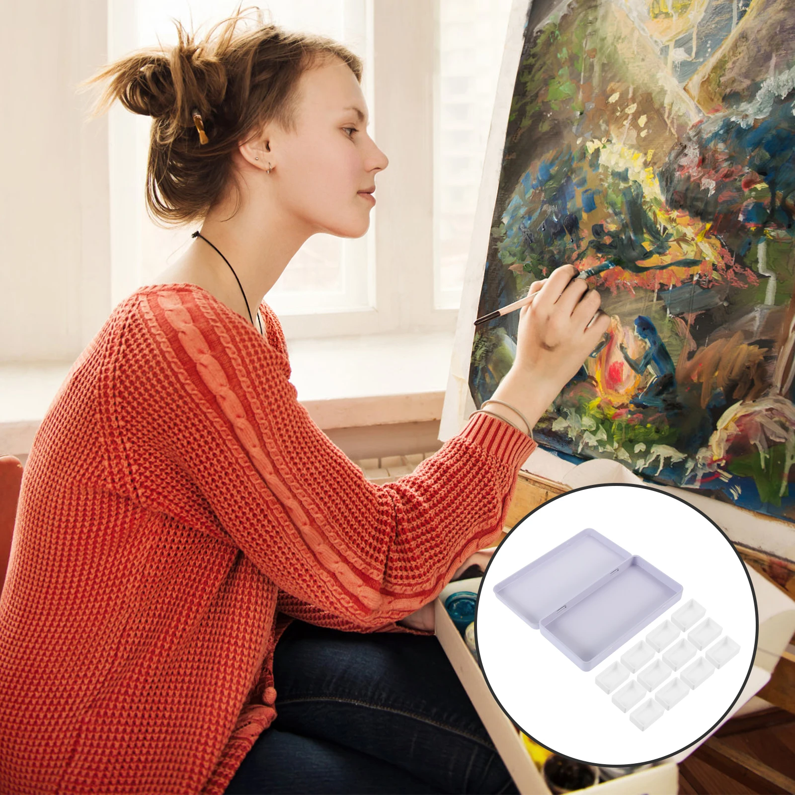 

Empty Watercolor 12x32ml Paint Empty Watercolour Tin Containers Durable Pigment Box Palette Jar Art Supplies Students Kids