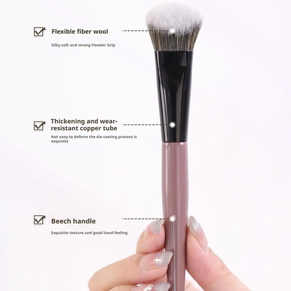 Pente portátil blush escova cerdas macias para bochechas rosto contorno maquiagem ferramenta cosmética para mulheres meninas iniciantes