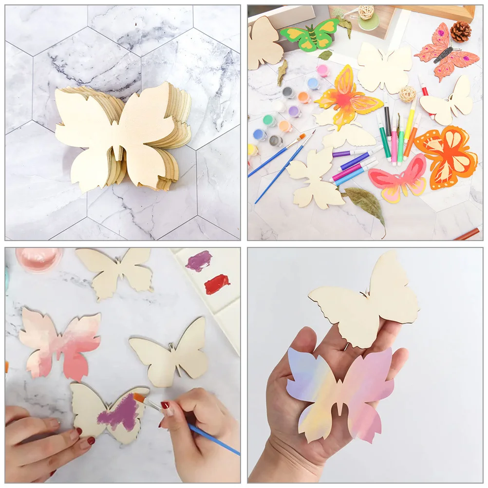 

48Pcs Natural Wood Butterfly Cutouts DIY Craft Wooden Slices for Easter Christmas Wedding Decor Butterflies for Crafts