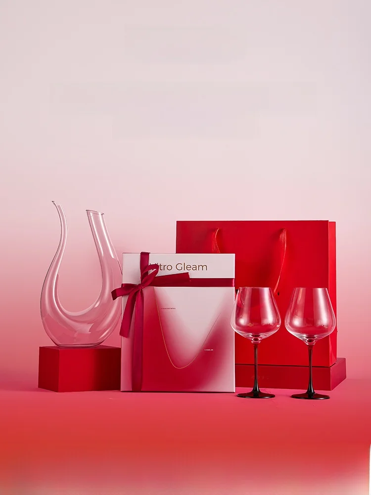 

Classic Red Bow Crystal High Footed Bury Wine Glasses Vitl Luxury Moving Gift Stolzle European Sle aron Color
