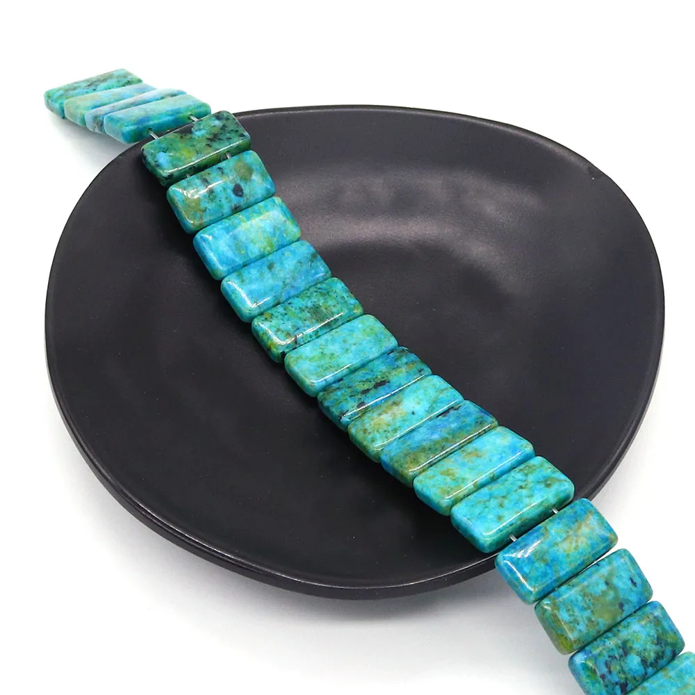 

Emperor Stone Square Bracelet Charm Polished Double-Hole Natural Stone Beads Handmade Retro Bracelet Jewelry Making Accessory