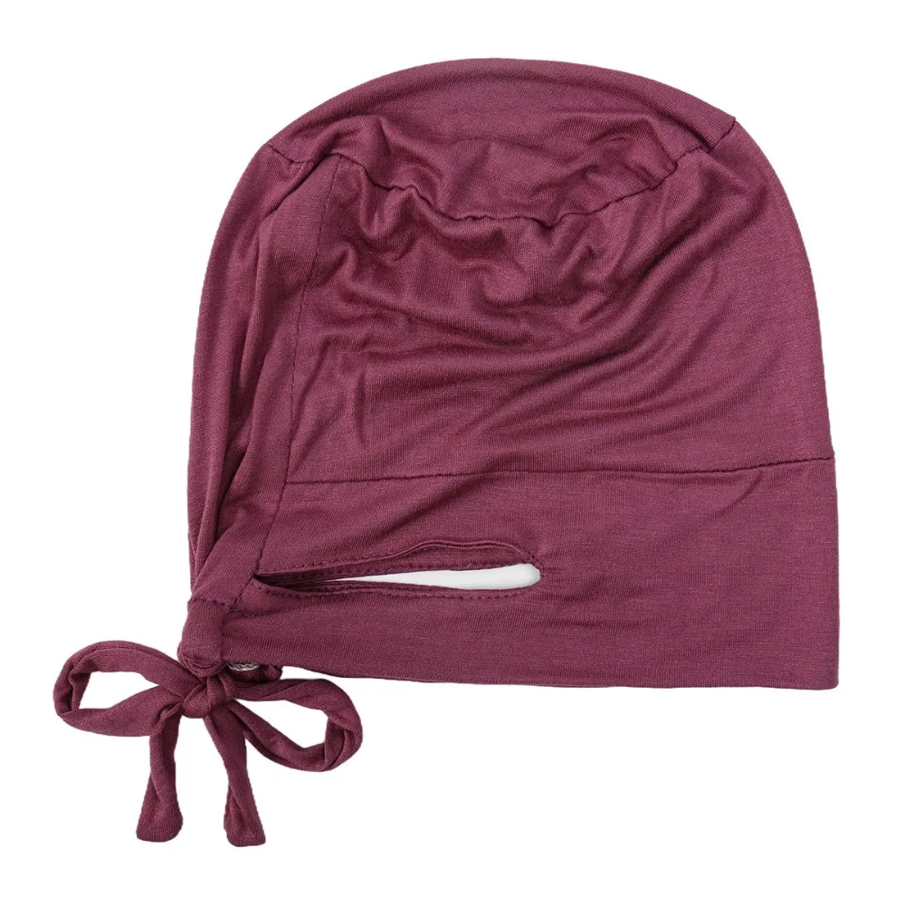 Pañuelo para la cabeza a la moda, gorro interior con orificio para la oreja, Hijabs para mujer, turbante Hijab para mujer, bufanda con capucha, bufanda islámica debajo de la bufanda para niñas