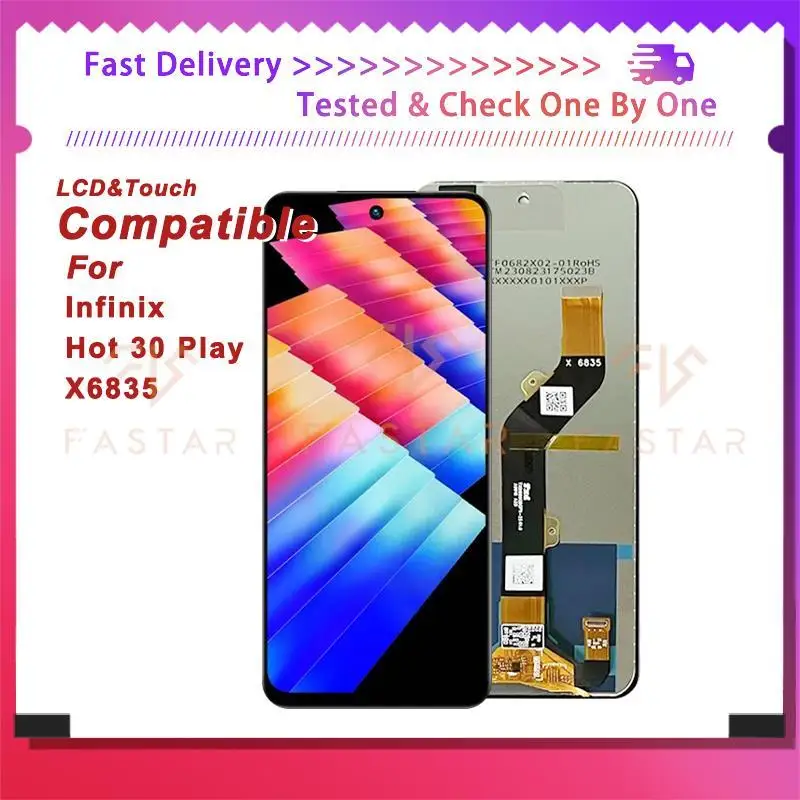 

X6835 6.82"Original For Infinix Hot30 Play X6835 LCD Display Touch Digitizer Assembly Replacement Screen Infinix Hot 30 Play lcd