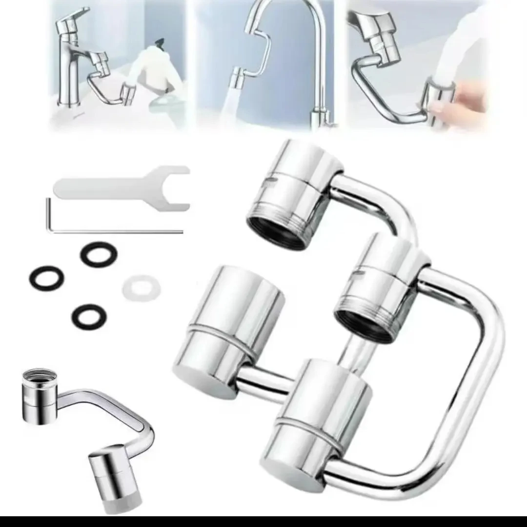 

1/2Pcs Universal Dual Mode Faucet Extender - Swivel Splashproof Stainless Steel Sink Aerator with Adapter for Kitchen & Bathroom