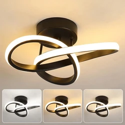 Modern LED ceiling lights for bedrooms, living rooms, corridors, ceiling lights in black and white, AC 85-265V home lighting