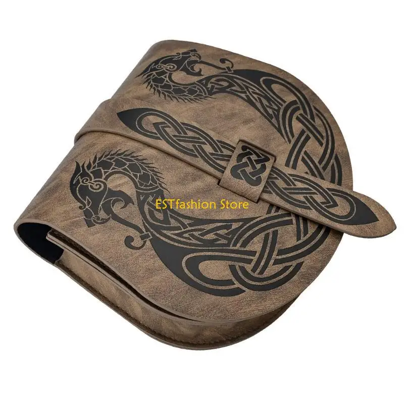 Y5GC Medieval Leather Side Pack Medieval Leather Belt Bag Waist Pouches Medieval Vintage Waist Bag for Halloween Dress up